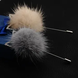 Koreanisch Süß Hasenohren Nerzfell Brosche Nadel Mit Strass Legierung Stabnadel Für Pullover Damen Mode Schmuck Zubehör