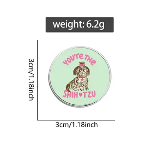 Schattige Shih Tzu hond emaille speld met details van 3cm grootte en 6,2g gewicht