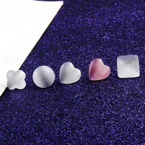 Mini Katzenaugenstein Brosche Pin Herz Rund Blume Geometrisch Anti-Exposition Sicherheitsnadel Für Damen Schmuck