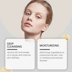 Close-up skincare detail showing deep cleansing and honey moisturizing effects for smooth skin.