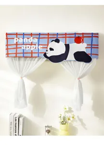Panda print air conditioner wind shield dust cover with mesh curtain for home detail view