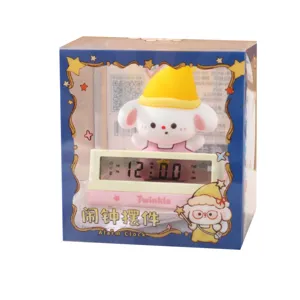 Cute cartoon electronic alarm clock digital bedside ornament cute desktop decoration gift