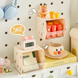 Desktop Aufbewahrungsbox Schubladenstil Teebeutel Organizer Kunststoff Schreibtisch Organizer Wandmontierter Aufbewahrungsbehälter
