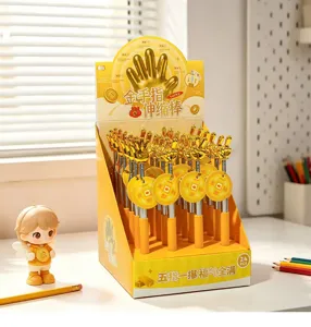 Bâton télescopique doré créatif pour enseignants, outil pédagogique mignon 24 pcs.
