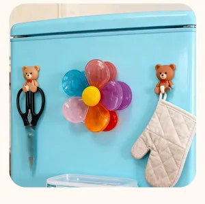 Magnetic rotating flower sealing clip food snack storage kitchen refrigerator sticker set