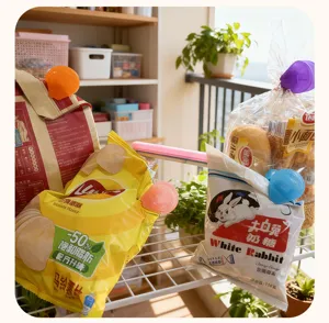 Magnetic rotating flower sealing clip for food snacks kitchen moisture-proof bag clips.