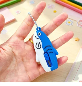 Leuke haai utility mes sleutelhanger draagbare doosopener kantoorartikelen cadeau