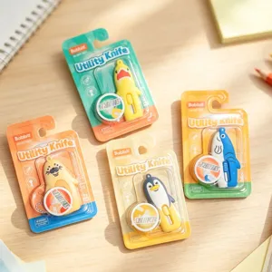 Schattige cartoon dier utility mes mini draagbare briefopener sleutelhanger kantoor