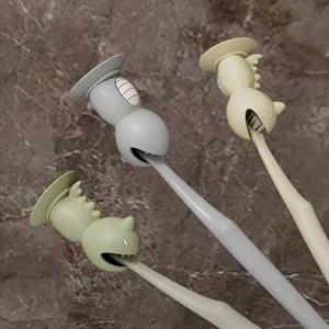 Simpatico copri spazzolino in silicone dinosauro con ventosa cappuccio antipolvere
