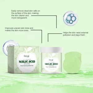 HOYGI Almohadillas limpiadoras de poros con acido malico para exfoliacion suave y piel.