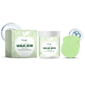 HOYGI Almohadillas Limpiadoras de Poros con Ácido Málico 40 pzas, Exfoliante Facial Suave AHA PHA