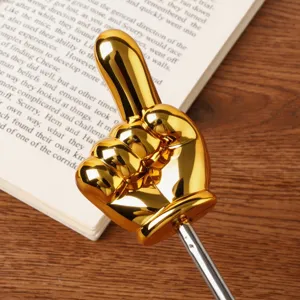 Pointeur Télescopique Doigt d'Or Créatif Forme de Main Amusante Bâton d'Enseignement Extensible Fournitures Scolaires