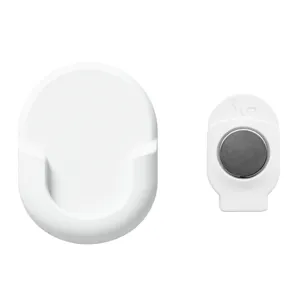 Magnetic remote control holder wall mount socket fixator white adhesive storage hook