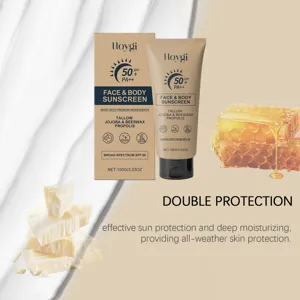HOYGI crème solaire visage et corps SPF50 PA++ au suif et à la cire d'abeille protection UV