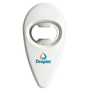 Magnetic bottle opener fridge magnet white droplet design stainless steel beer tool