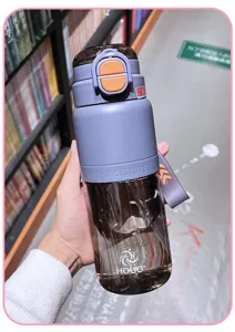 Large capacity sports water bottle portable straw cup student fitness drinkware gear