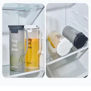 Large capacity frosted press cold water jug heat resistant summer fruit tea pot for refrigerator