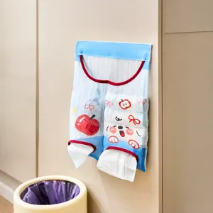 Organisateur de sac d'épicerie en plastique à double barillet mural pour la cuisine