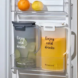 Large capacity frosted press cold water pitcher for fridge summer fruit tea juice jug