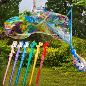 Varita de burbujas espada gigante 50cm juguete exterior ninos unicornio dinosaurio