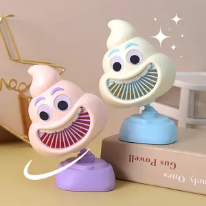 Cute cartoon desktop fan with USB charging, portable angle adjustable cooling fan.