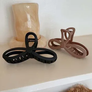 Große Schleife Achterfigur Haarkralle Matt Mattiert Maillard Ton Haarclip Dickes Haar Barrettes Accessoires Für Damen