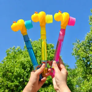 Grand Jouet de Baguette à Bulles de Marteau de Canard de Dessin Animé Machine à Bulles Extérieure Fabricant de Bulles Portatif Cadeau de Jouets pour Enfants