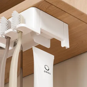 Portaspazzolino da parete magnetico con tazza rovesciata pratico organizzatore per bagno