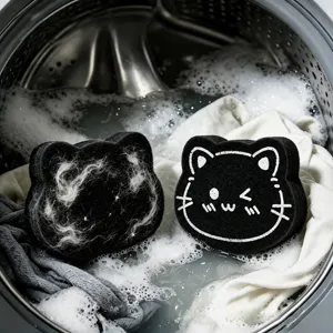 Cat Shaped Washing Machine Laundry Lint Remover Sponge Cute Pet Hair Catcher Reusable Cleaning Sponge Tool
