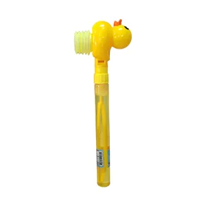 Joli bâton à bulles canard de dessin animé pour enfants en plein air, marteau bulle jaune.