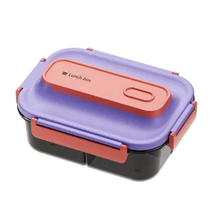 Multi-compartment dopamine lunch box with sealed lid and cutlery storage for daily office use.