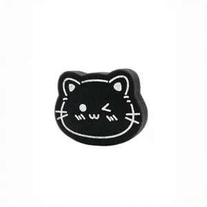 Black cute cat shaped cleaning sponge for laundry hair remover and dust cleaning pet hair.