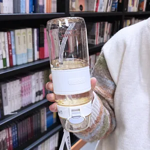 Clear PPSU straw water bottle with large capacity, portable design for sports and daily use.