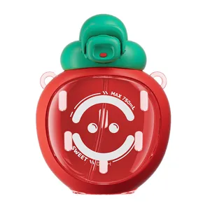 Cute strawberry water bottle 750ml large capacity portable straw cup for students girls.