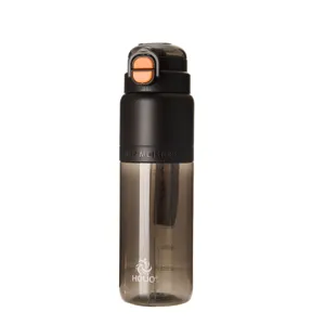 Large capacity sports water bottle with straw and lock lid, perfect for school fitness and travel.