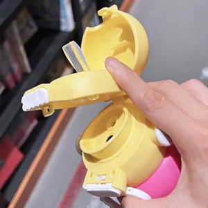 Cute insulated water bottle with straw, 316 stainless steel portable student tumbler cup.