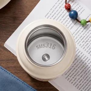 Retro dopamine stainless steel thermos water cup main view top flat lay product display
