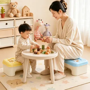 Kids storage footstool plastic children step stool anti slip bathroom toilet stepping stool
