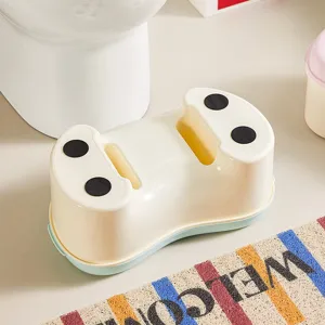 Plastic bathroom toilet stool squatty potty with non-slip rubber pads for home use