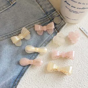 Acetat Schleife Haarspange Gelee Farbe Süße Handgefertigte Seitenstecknadel Kleine Klaue Haarschmuck Für Damen Mädchen Deko-Styling-Tool