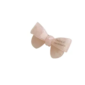 Süße rosa Haarspange mit Schleife aus Acetat für Mädchen Haarstyling Zubehör Mode