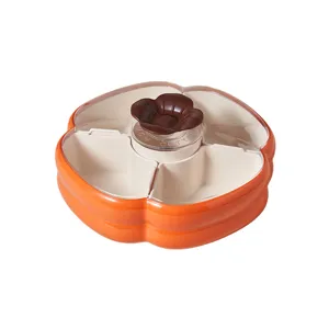 Persimmon shaped segmented fruit plate snack storage box for living room desktop organizing.