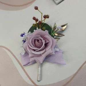 Elegant Artificial Rose Silk Flower Boutonniere And Wrist Corsage Set For Wedding Party Prom Decoration