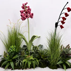Plantes en pot au crochet artisanales fausses fleurs jardin mur maison decoratif set
