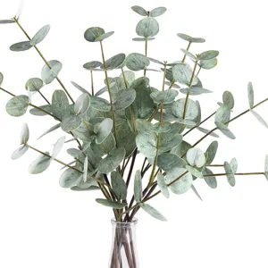 Artificial Eucalyptus Leaves Single Stem Fake Greenery Plants For Modern Home Living Room Indoor Floral Decoration