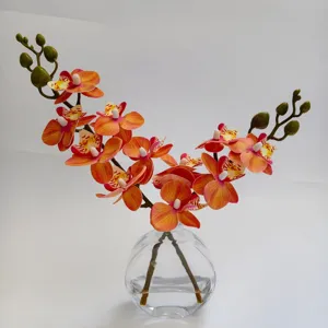 Orchidee artificielle en pot avec eau artificielle dans un vase en verre pour decoration