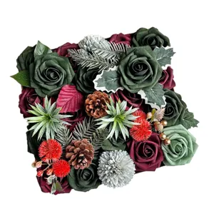 Fleurs artificielles de Noël ensemble de boîte-cadeau DIY pour décoration florale intérieure.