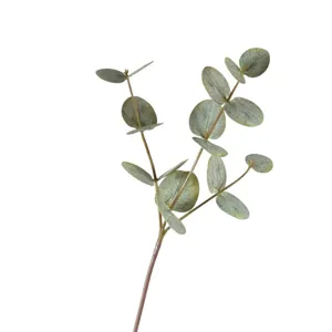 Artificial eucalyptus leaves single branch faux plant green foliage for home living room decor