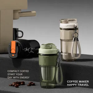 Portable large capacity coffee cup with straw, dual drinking lid, durable plastic travel water bottle.