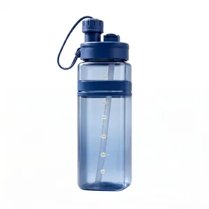 Sommer minimalistisch Fitness tragbar Kunststoff Wasserflasche grosse Kapazitat Trinkbecher